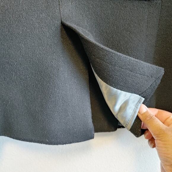 J. Crew Women's Black Wool Double Breasted Pea Coat Sz M Academia Preppy Winter - Picture 6 of 12